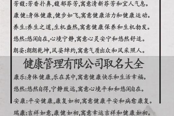 健康产业公司命名的创意与策略解析