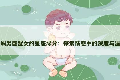 天蝎男巨蟹女的星座缘分：探索情感中的深度与温柔